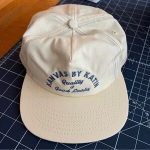 Katin Cream Cap with Blue Embroidery